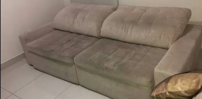 Sofá antes da higienização